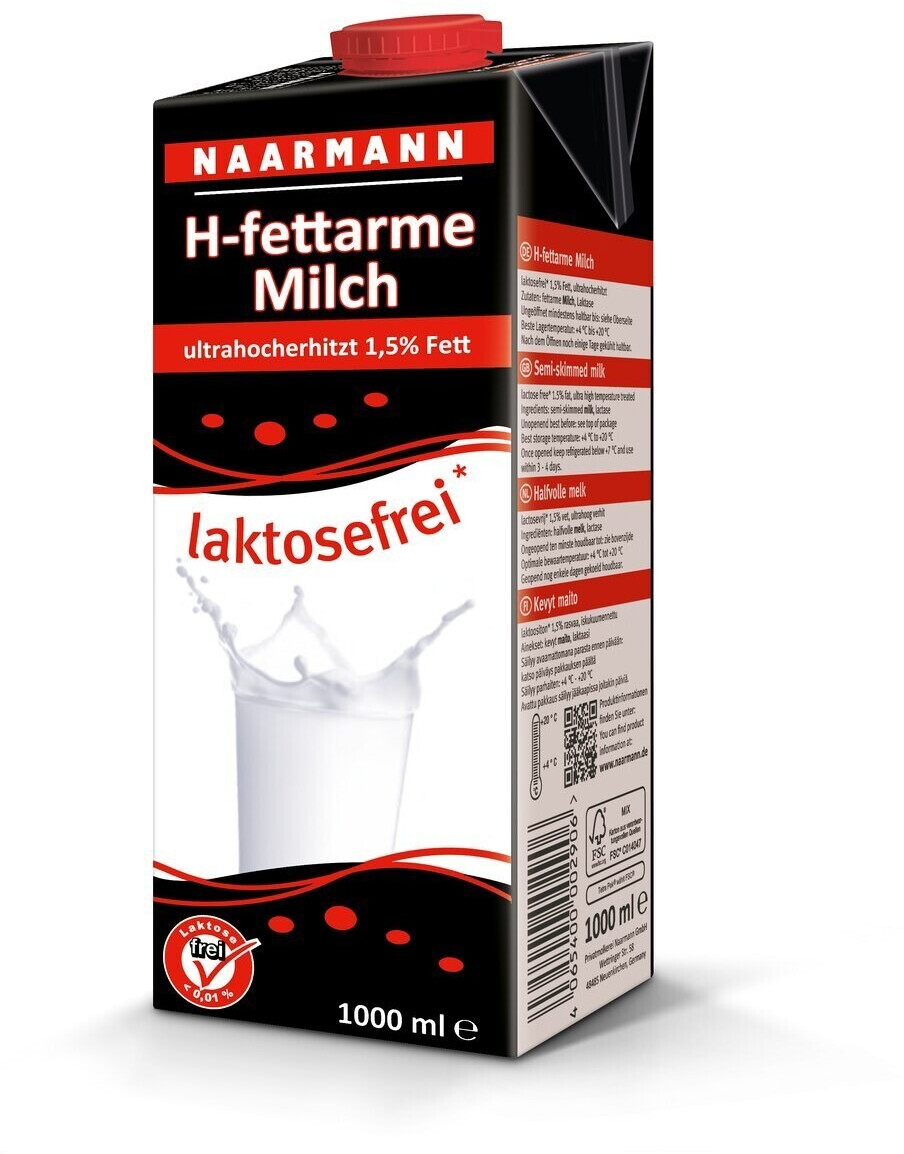 Naarmann H-Milch laktosefrei 1,5% (1l) ab 1,89 € | Preisvergleich bei ...