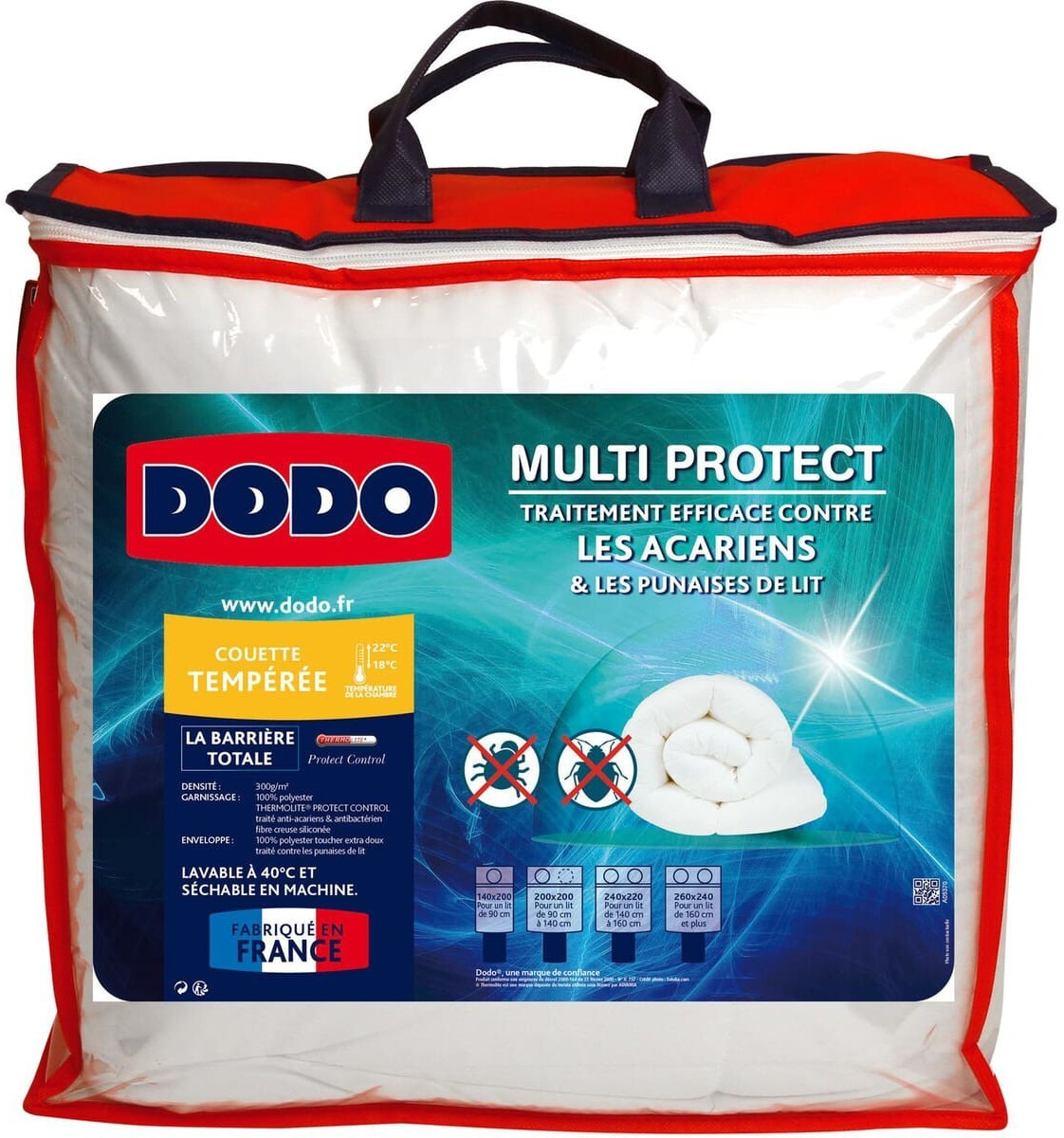 DODO Couette tempérée multiprotect 240 x 260 cm