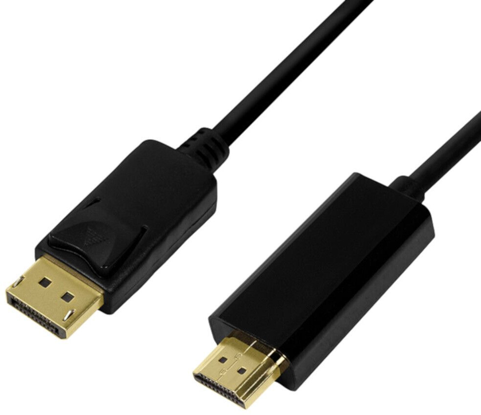 GC DP-HDMI1: Cable DisplayPort 1.2 an HDMI, black 1m at reichelt