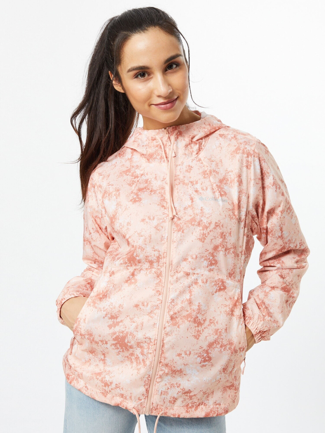 Columbia Flash Forward Womens Windbreaker peach cloud rubbed texture