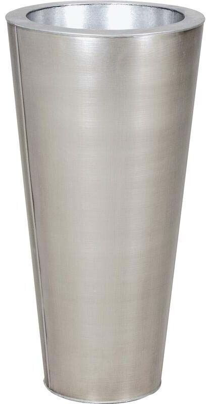 Aubry Gaspard Vase rond en zinc titanium