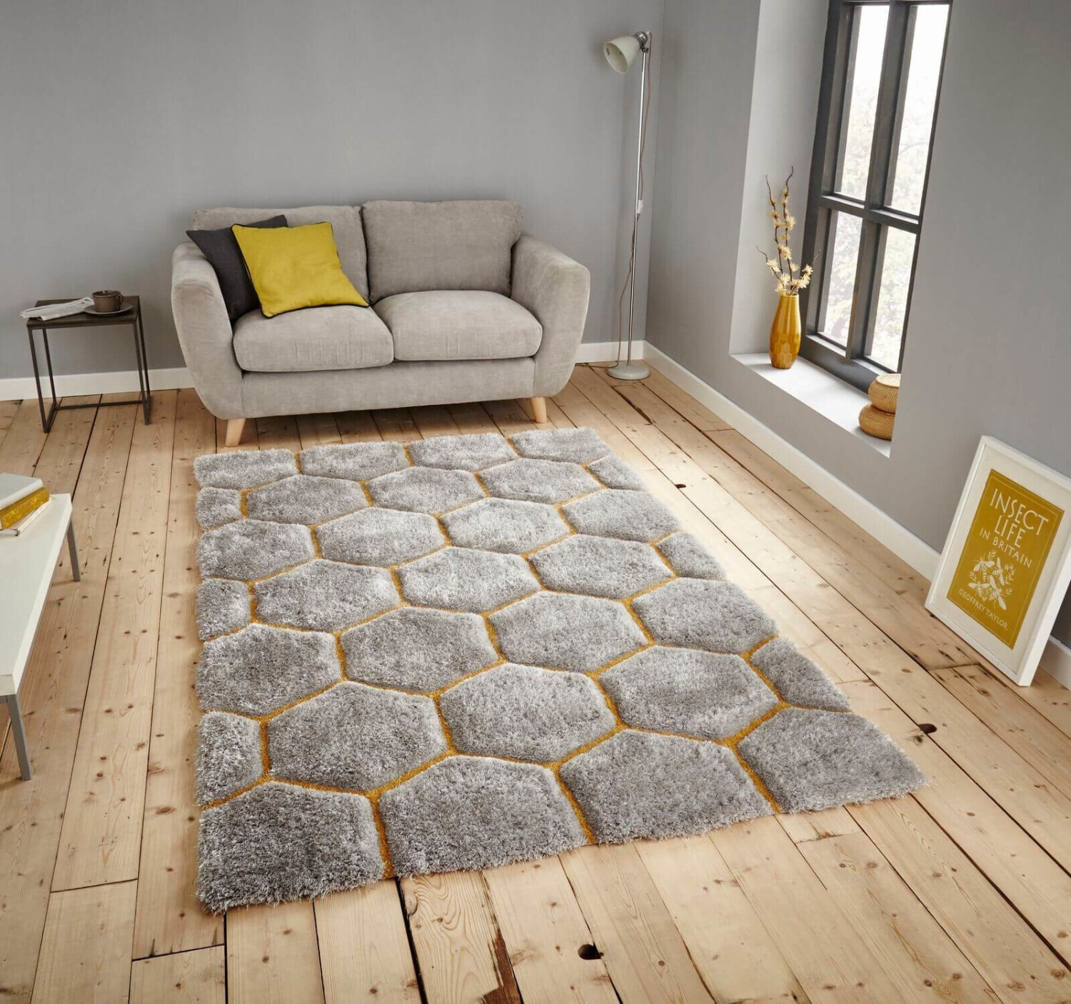 Bobochic Charis 2 120 x 170 cm gris/jaune