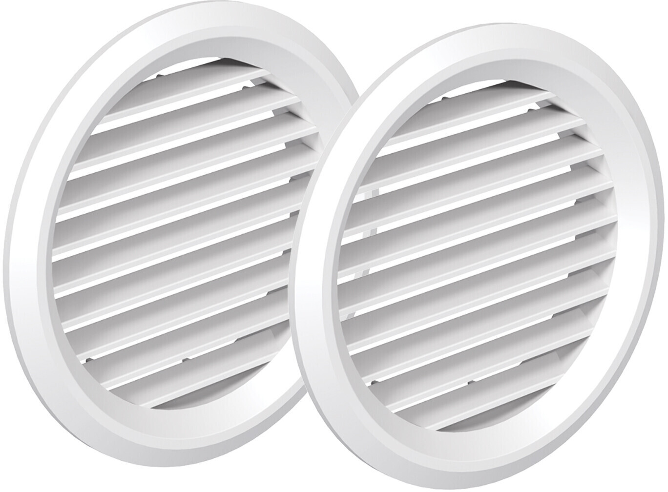 Dalap Lüftungsgitter aus PVC mit Flansch und Insektenschutz - rund Ø 50 mm,  weiß (2 Stck.) ab 1,50 €