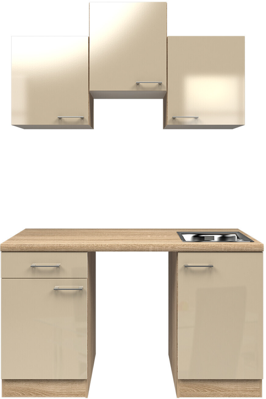 Flex-Well Singleküche NEPAL - Küchen-Leerblock glänzend Breite cm - - Preisvergleich 367,99 Creme ab 150 € bei 
