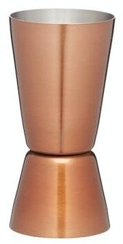 Kitchen Craft Barcraft double-sided cocktail jigger / spirits measuring cup, stainless steel, copper look, 25/50 Ml