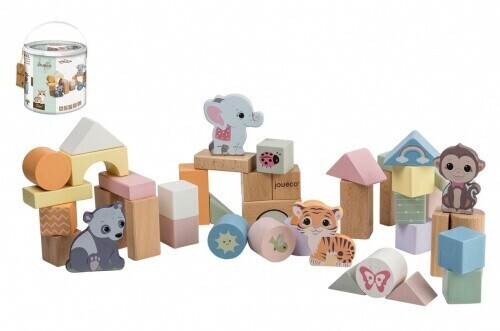 Joueco The Wildies Family Wooden Bricks 50 pcs