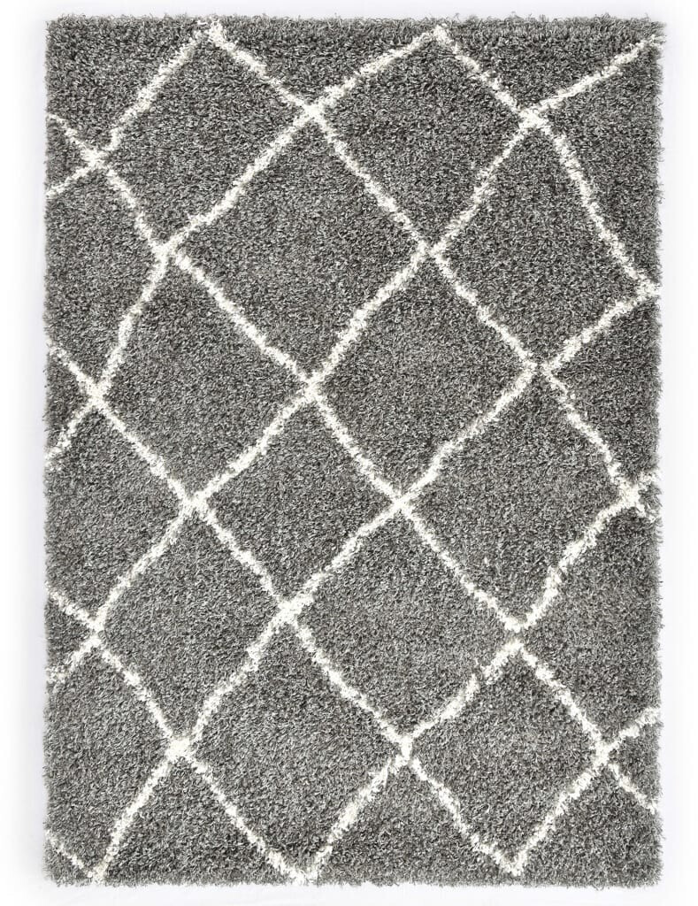 VidaXL Tapis berbère carreaux 80 x 150 cm gris/beige