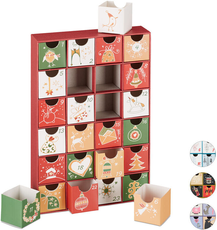 Relaxdays Advent Calendar to fill colorful