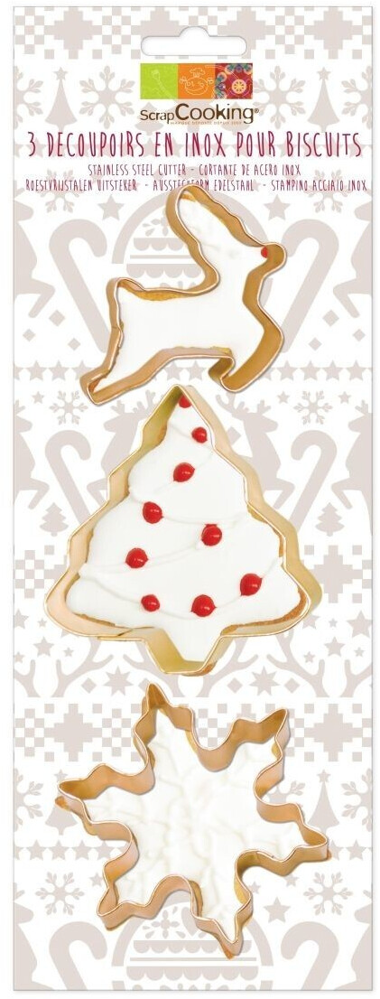 ScrapCooking 3 découpoirs dorés pour biscuits noël