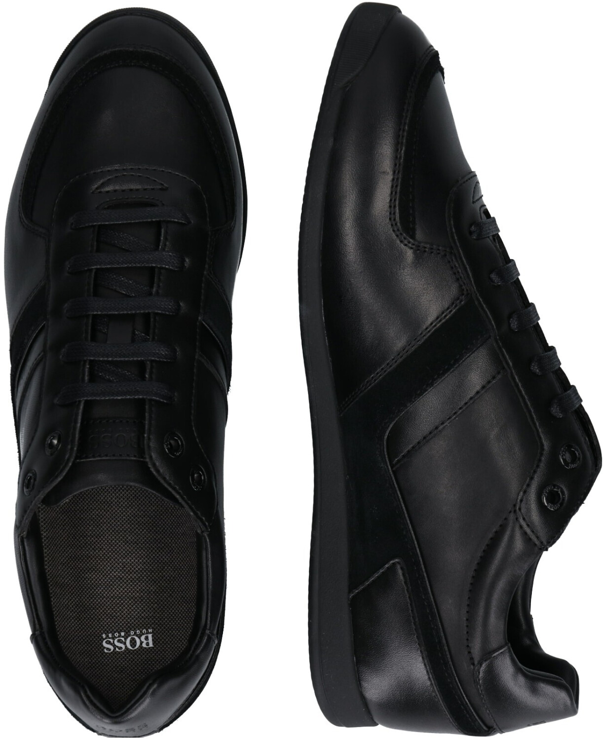 hugo boss glaze leather trainers