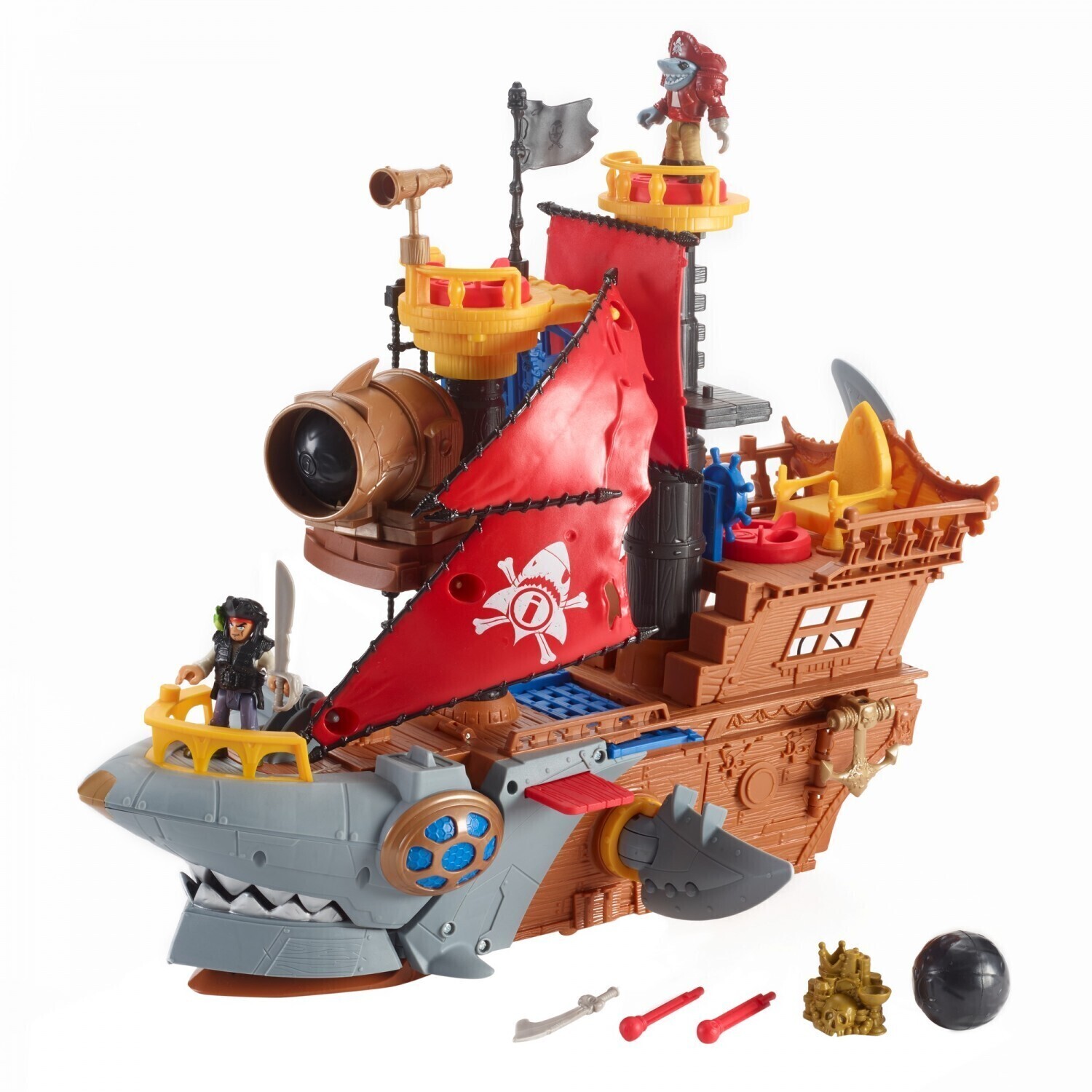 Photos - Action Figures / Transformers Fisher Price Fisher-Price Fisher-Price Shark Bite Pirate Ship 