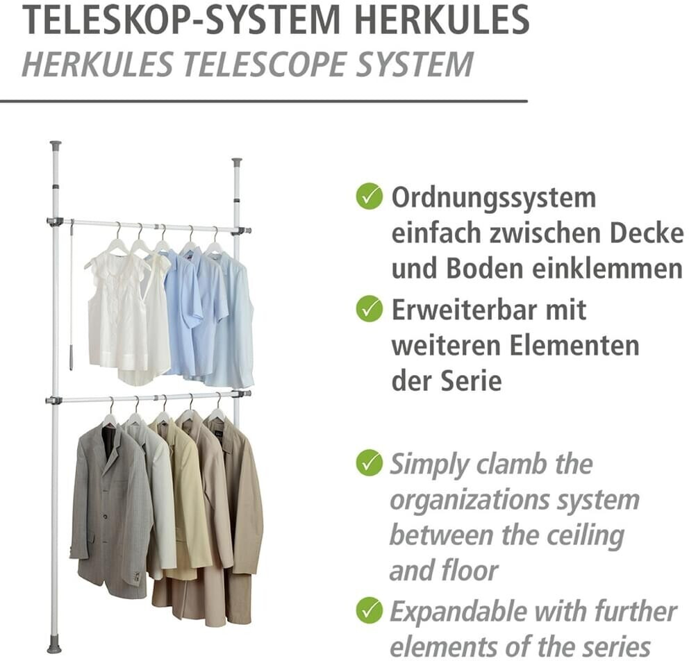 Wenko Teleskop-Garderobensystem HERKULES Basic (9170406) ab 41,99 € |  Preisvergleich bei