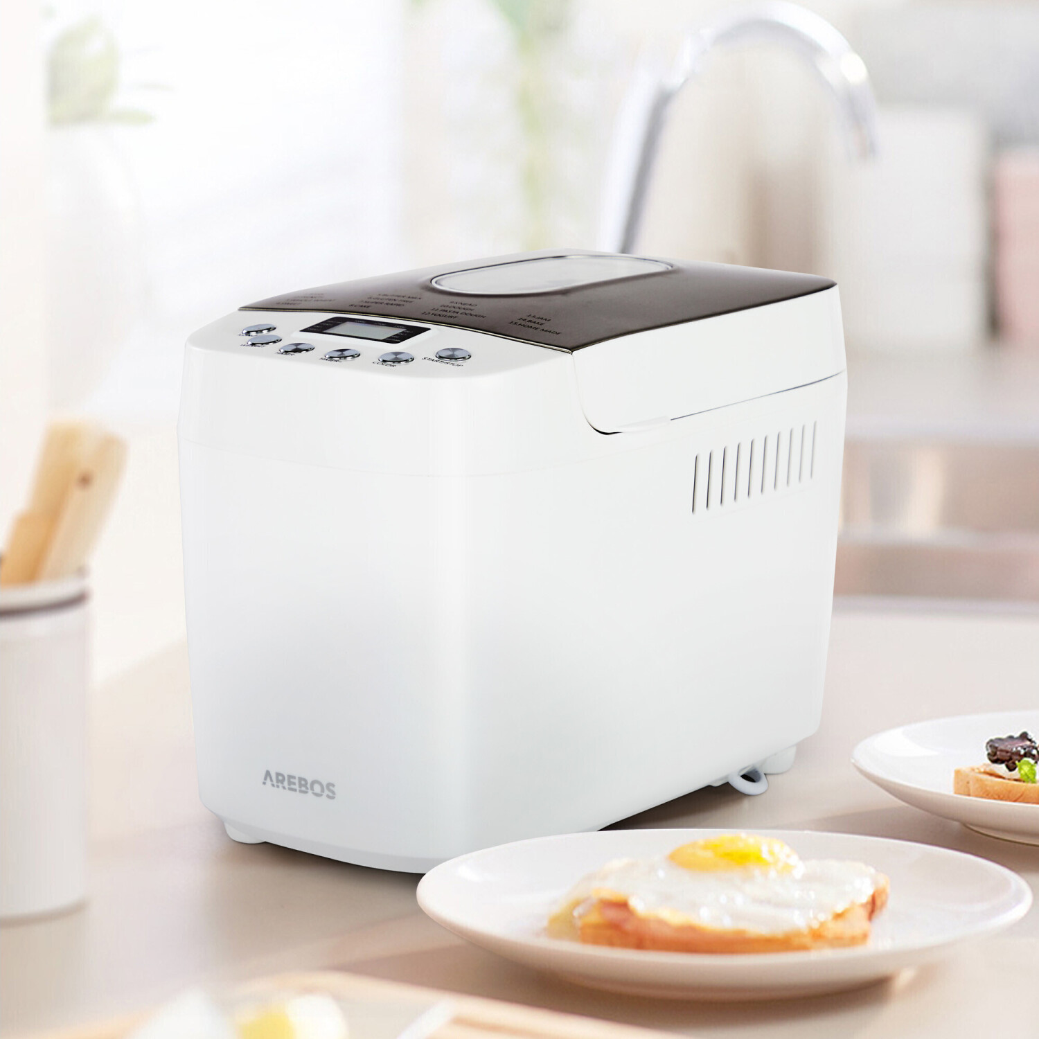 Arebos bread maker 850W with display