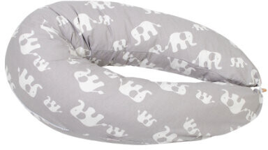 HOBEA-Germany Nursing Pillow Elefanten grey white  - Gr. 190 cm