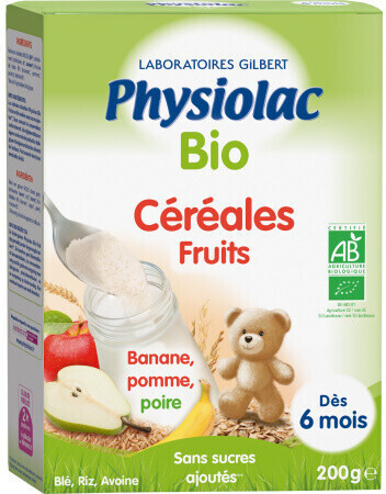 Physiolac Céréales fruits bio (200 g)