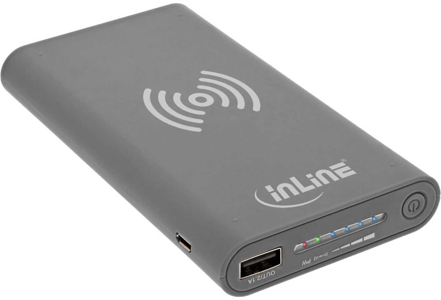 InLine Qi-Plate Powerbank 8000 mAh Grey