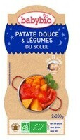 Babybio Menus du soir - Patate douce, légumes et riz (2x200 g)