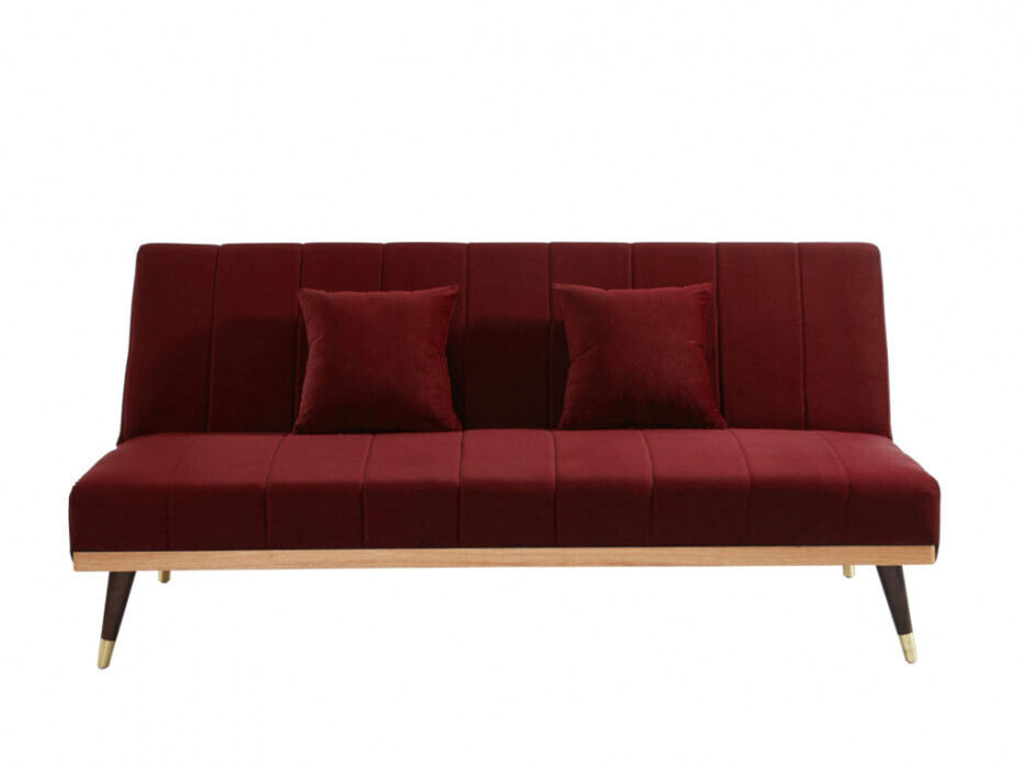 Vente-unique 3-seater KERBI velvet bordeaux red
