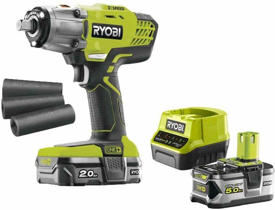 Ryobi R18IW3-0 (2x Battery 5 Ah 2 Ah + Charger + Impact Bolt Pack) 5133003574-5133002433