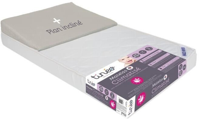Tinéo Matelas bébé 60 x 120 cm + plan incliné 15°