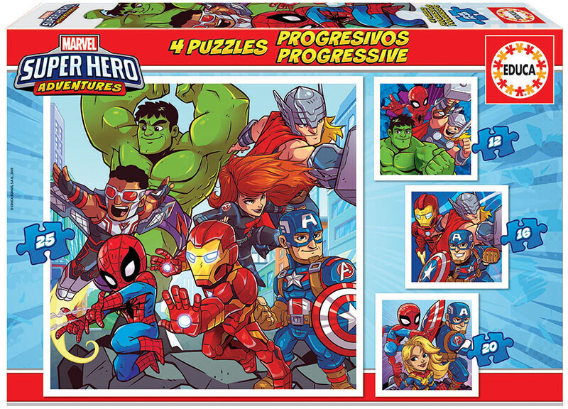 Educa Borrás Marvel Super Heroe Adventures 12+16+20+25 (18647)