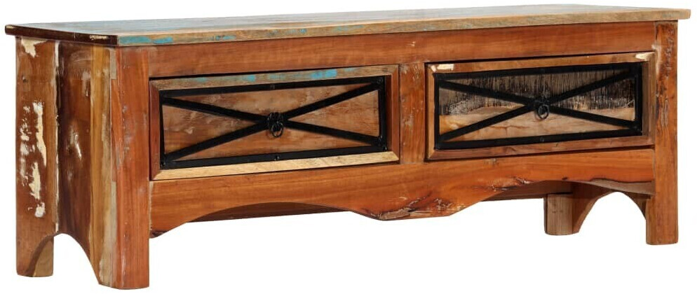 vidaXL Meuble TV 2 tiroirs en bois de récupération