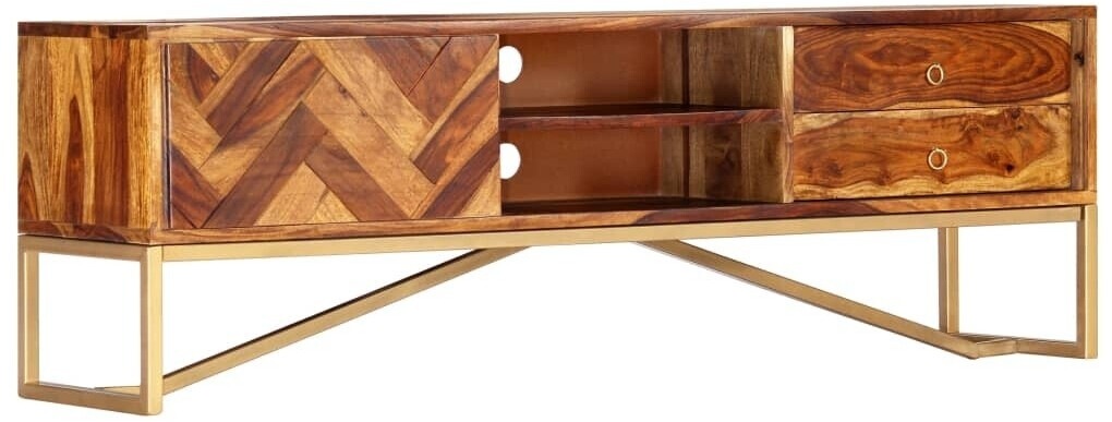 vidaXL Meuble TV en bois de sesham 140 x 30 x 45 cm