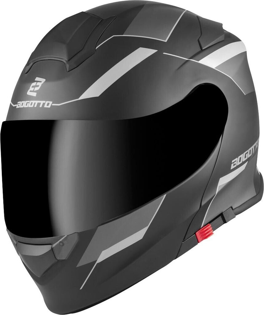 Bogotto FS-X600 Klapphelm Matt Schwarz - ECE 22.06 Mit Pinlock & Sonnenvisier