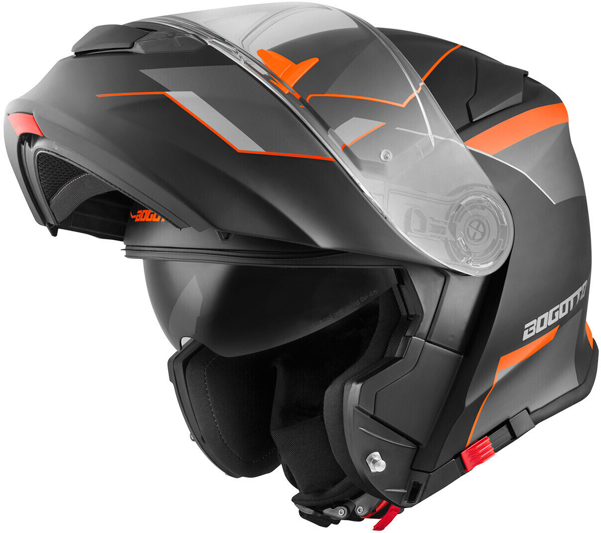 Photos - Motorcycle Helmet Bogotto Motowear Bogotto V271 Delta Black/Orange