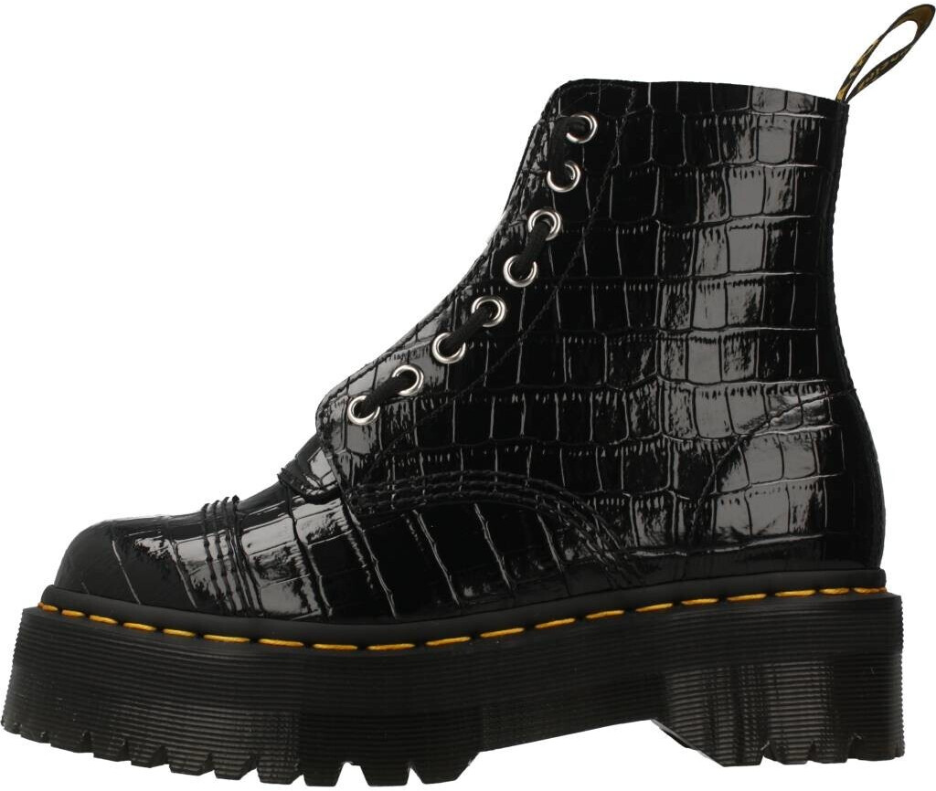 black patent lamper croc
