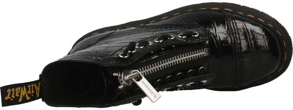 black patent lamper croc