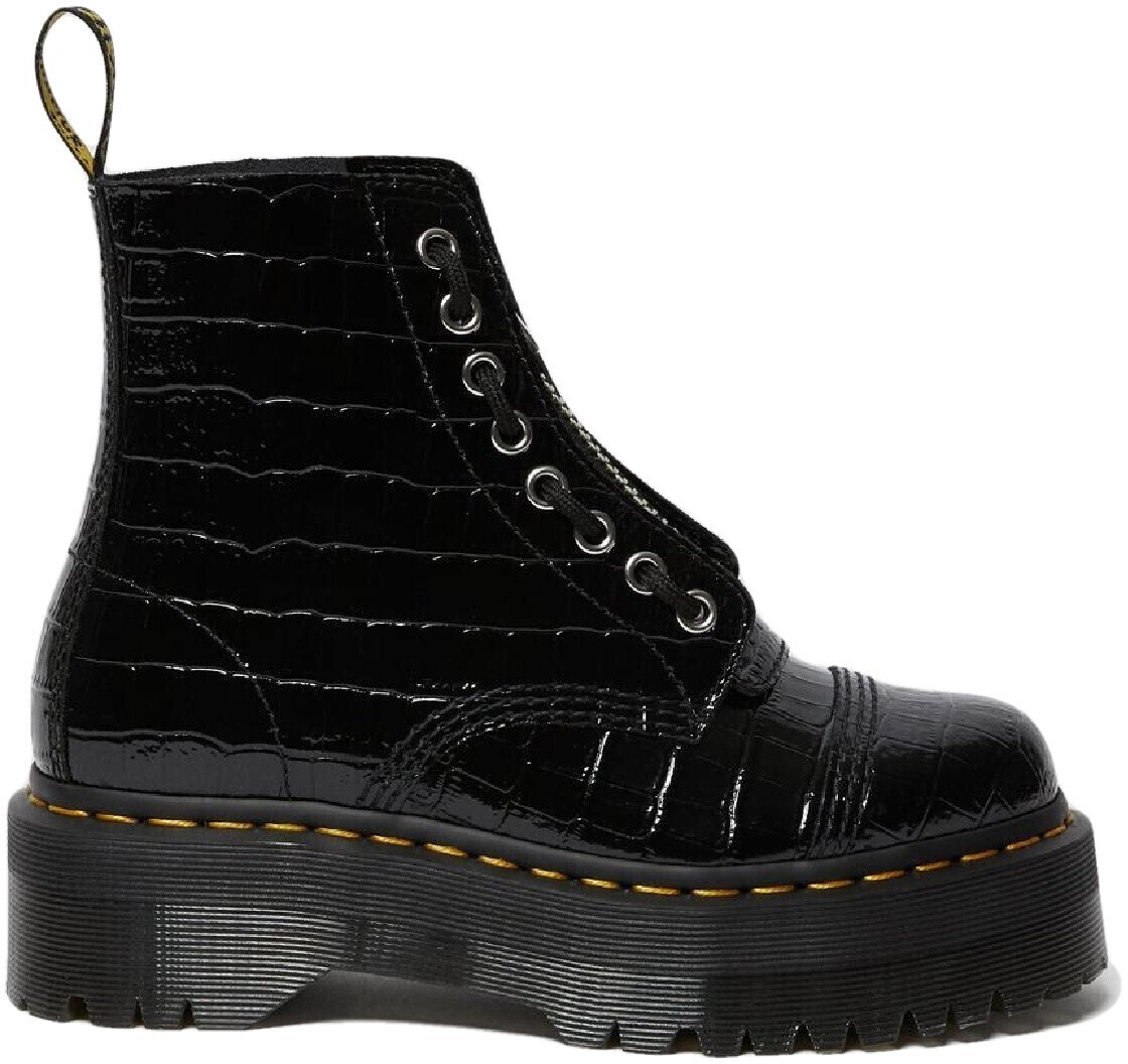 dr martens womens sinclair patent lamper croc zipper bootie