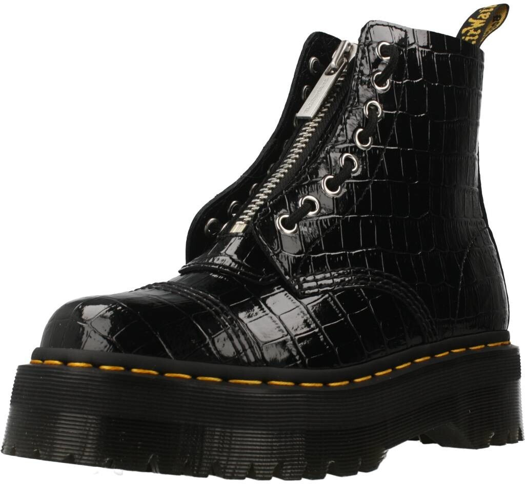 black patent lamper croc