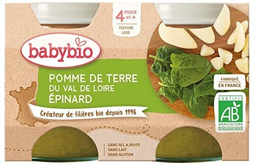 Babybio Légumes - Pomme de terre et épinard (2x130 g)