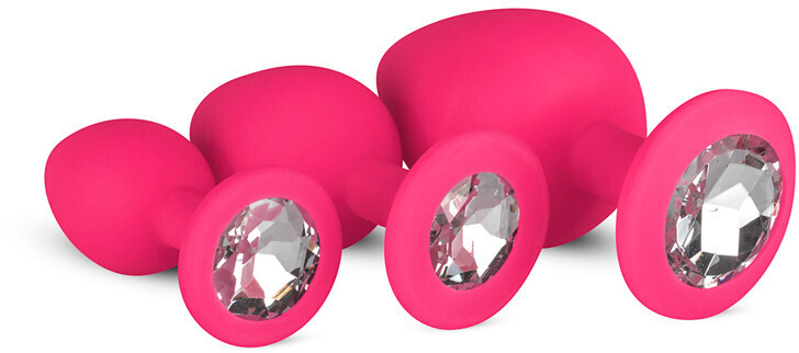 Easytoys Anal Collection Diamond Plug Pink S M L Set Ab 14 53