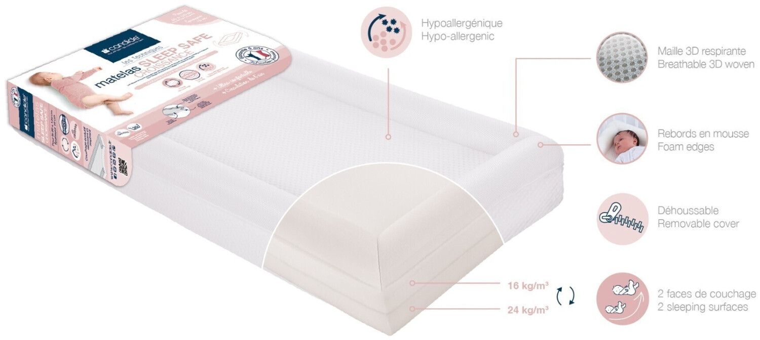 Candide Sleep safe croissance 70 x 140 cm