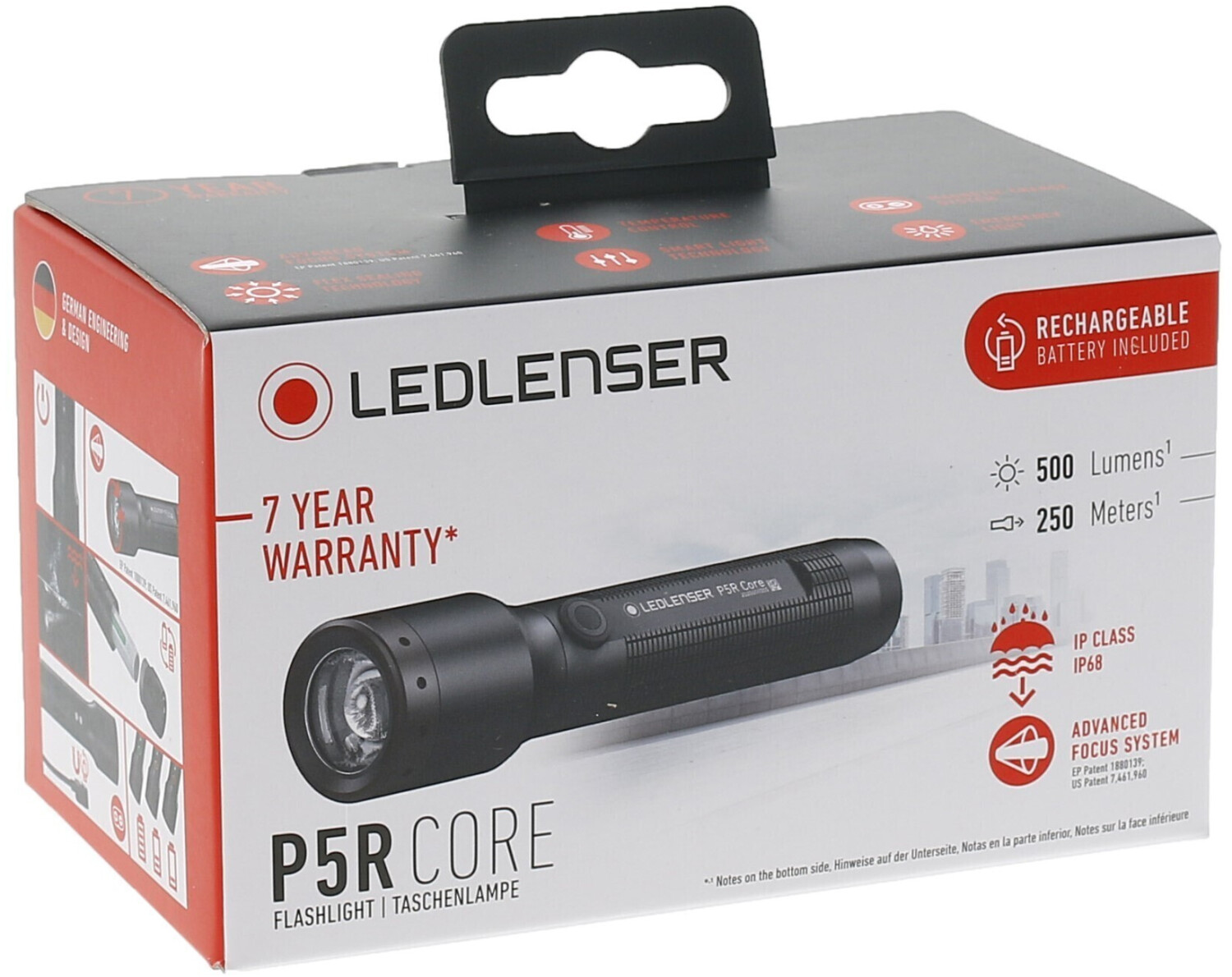 Lampe torche LED - LedLenser® P6R Core - Etanche IP68 - Rechargeable