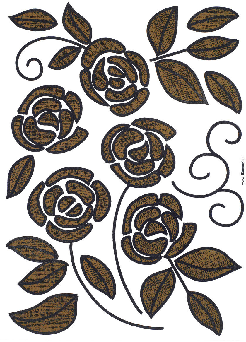 Komar Sticker grandes fleurs marrons