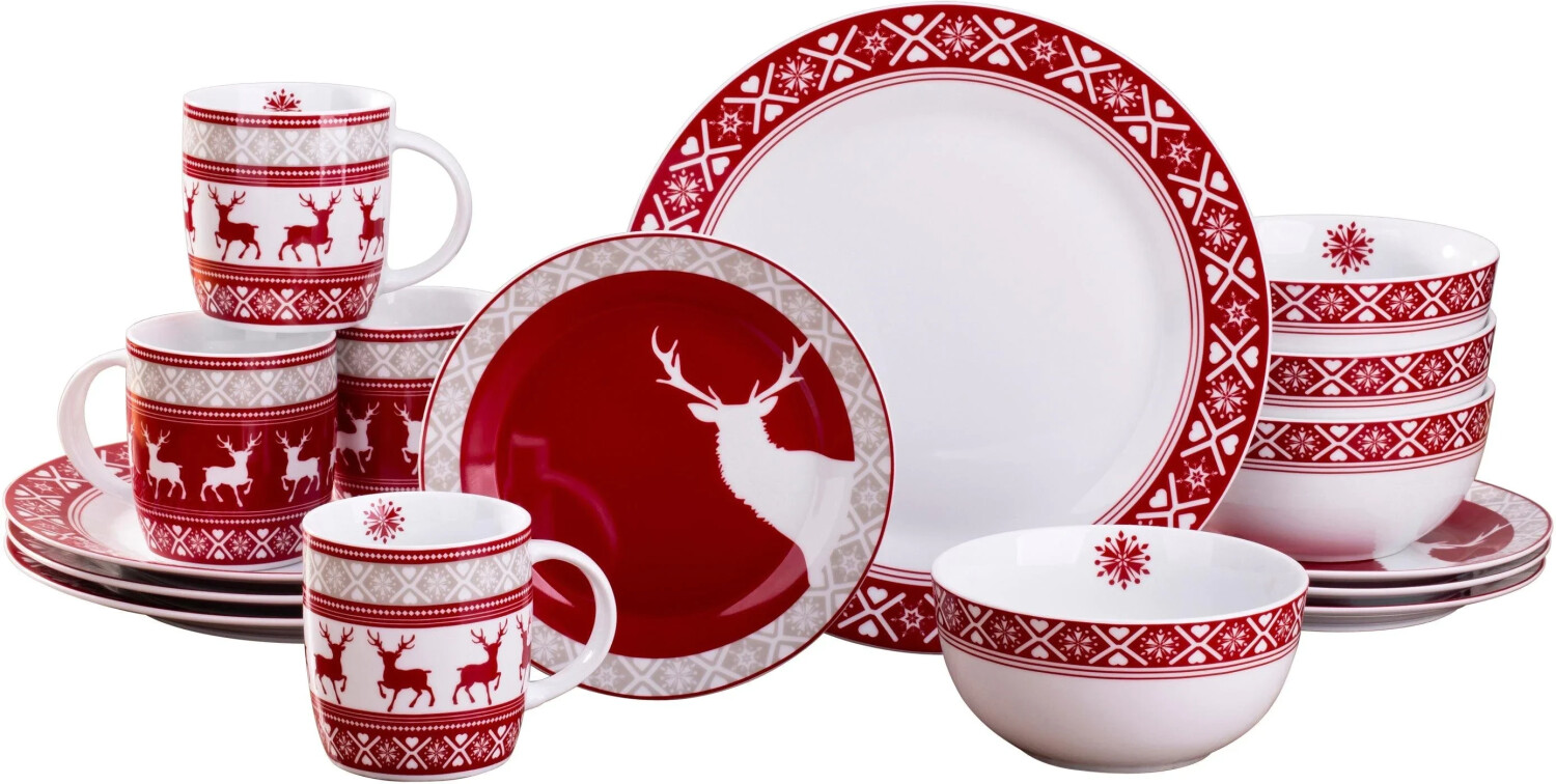 Retsch-Arzberg Nordic Reindeer Kombiservice rot-weiß (16-tlg.) ab 46,95 € |  Preisvergleich bei