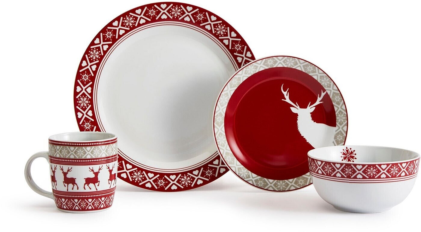 Retsch-Arzberg Nordic Reindeer Kombiservice rot-weiß (16-tlg.) ab 46,95 € |  Preisvergleich bei