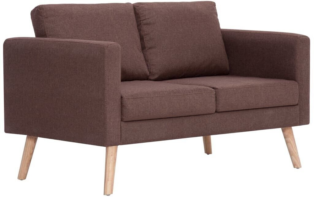 VidaXL Canapé 2 places en tissu marron