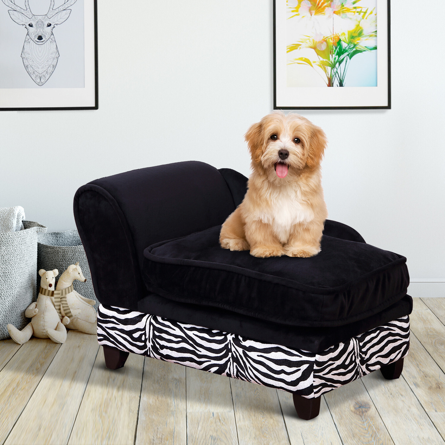 Pawhut Dog Sofa with Storage Space
