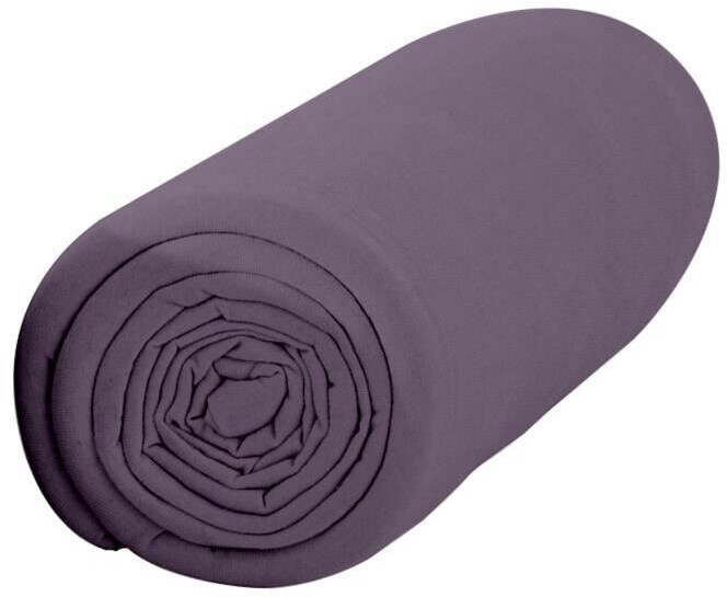 Today Drap housse premium en coton 90 x 190 cm prune