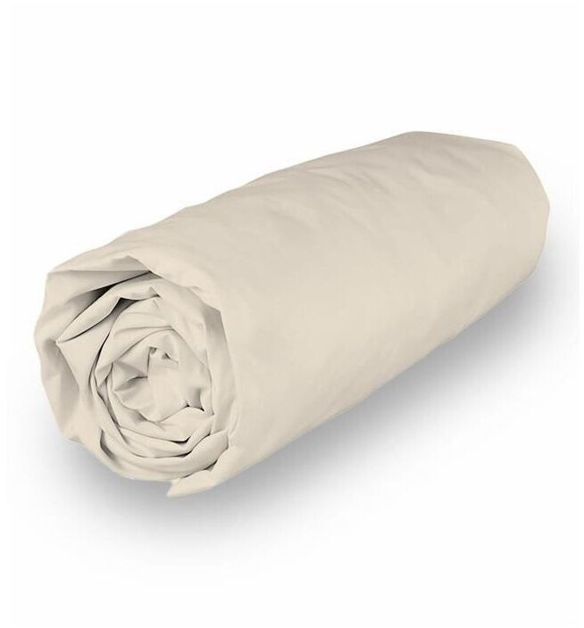 Soleil d'Ocre Drap housse Camille 90 x 190 cm écru