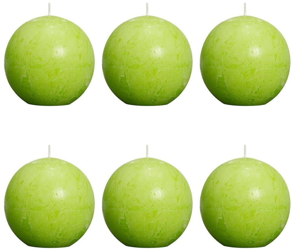 Bolsius Bougie boule rustique 80 mm vert citron (6 pièces)
