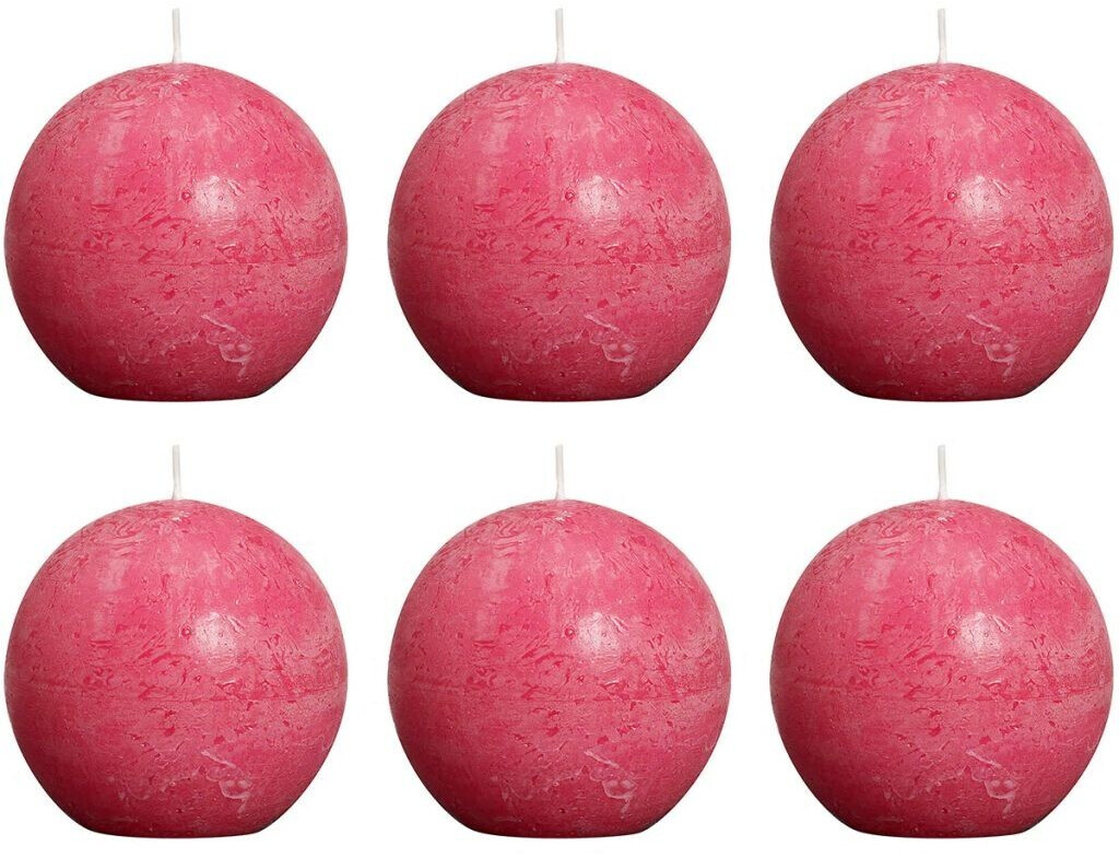 Bolsius Bougie boule rustique 80 mm fuchsia (6 pièces)