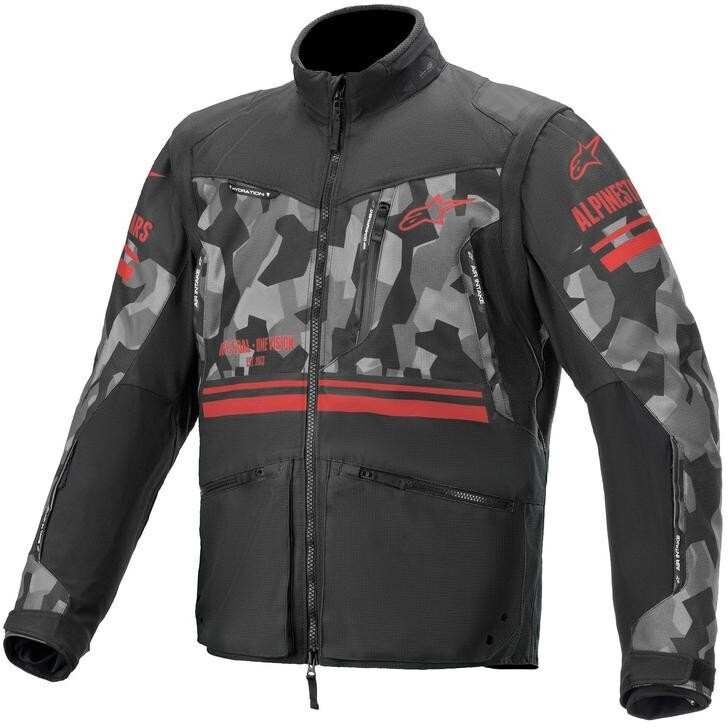Alpinestars Blouson Venture gris camouflage/rouge fluo