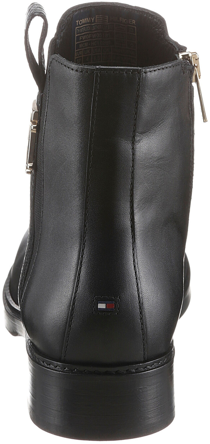 tommy hilfiger polished leather flat boot