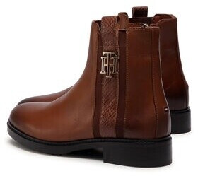tommy hilfiger polished leather flat boot
