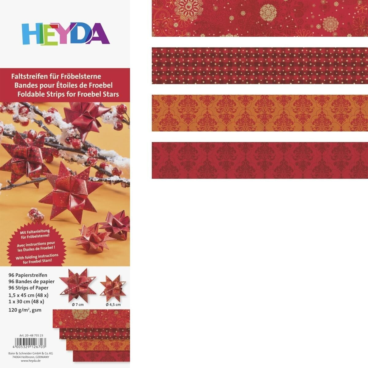 Heyda Fröbelsterne Paper Stripes